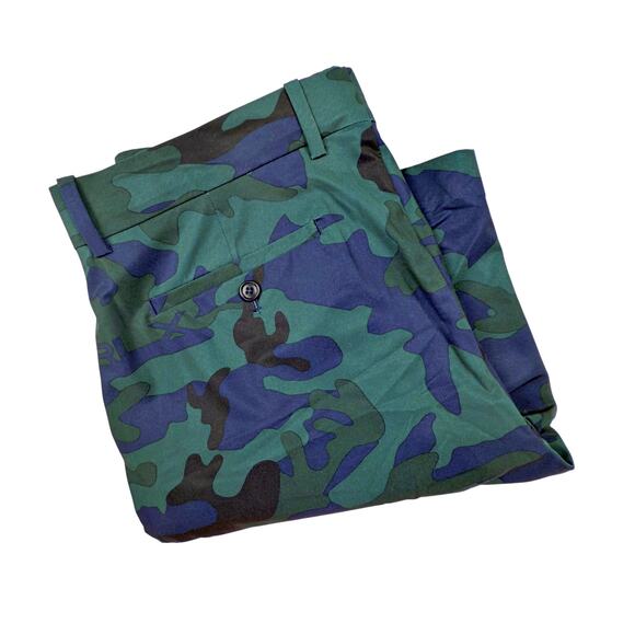 RLX Ralph Lauren Performance Stretch Wicking Blue Green Camo Golf Shorts 32 - Picture 1 of 6